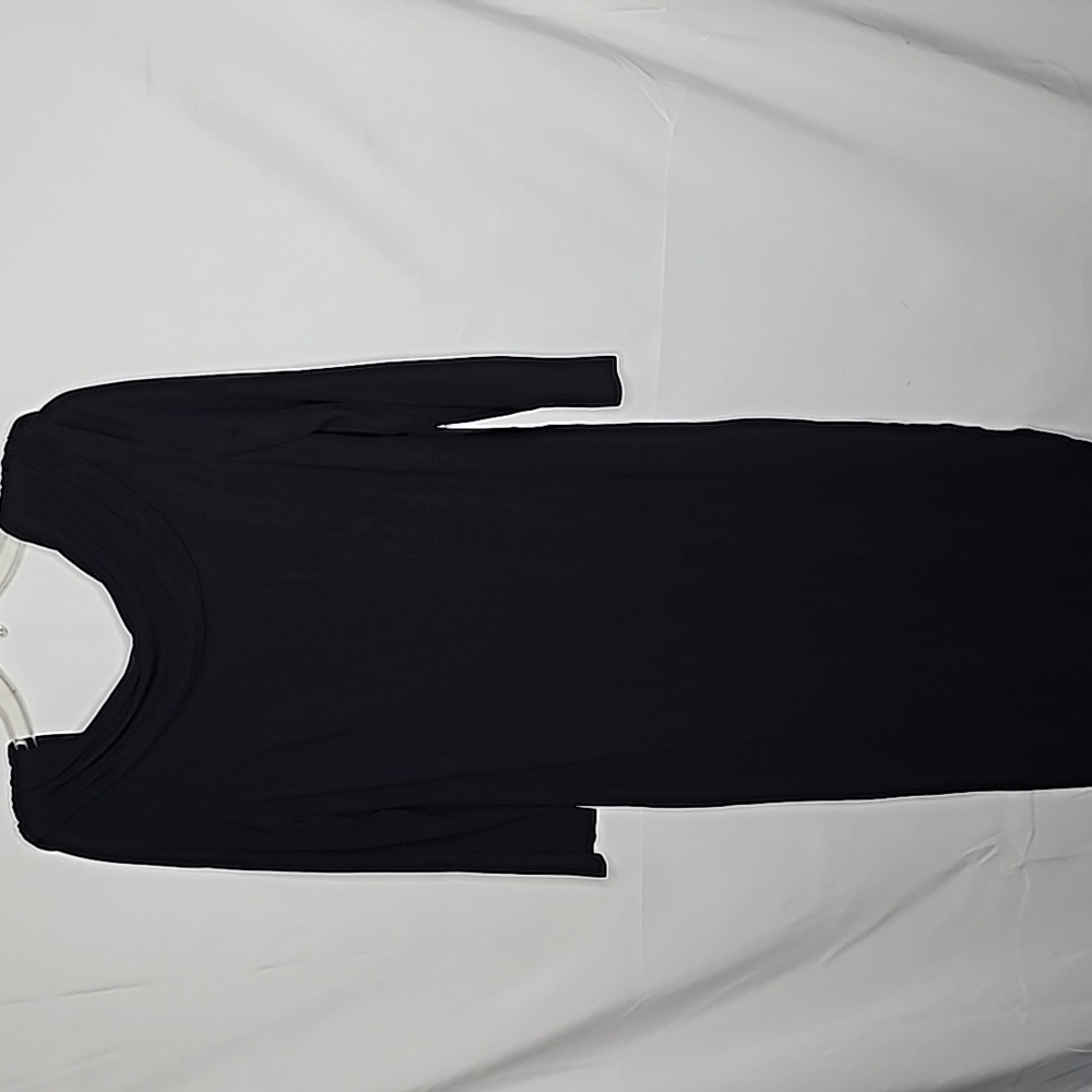 Cattiva New York Vintage black long sleeve cowl shoulders cape style dress 12